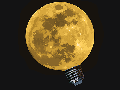 You Know The Lightbulb In The Sky But At Night? absurd adobe adobe illustrator art design digital art digital artists digital painting drawing graphic art graphic artist graphic design graphic illustration illustration juxtaposition logo moon painting space vector