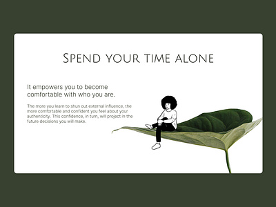 Spend Your Time Alone alone design illustration interface logo relaxation simple time ui uidesign uiux userexperience userinterface