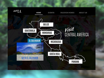 Travel Site Home Page Inspiration (Central America) america black central central america clean continent design gradient grey material modern travel