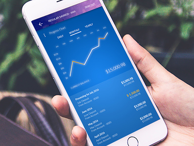 Bank Savings Display app bank banking blue chart design graph material money numbers savings