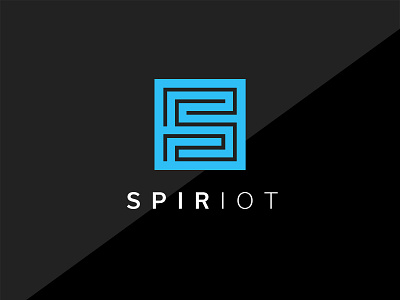 Spiriot Logo blue branding identity line logo s square