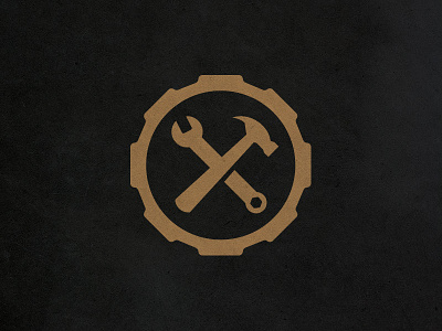 Men Logo 3 black branding cog gold hammer logo men wrench