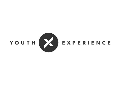 YX Youth Experience black branding lettering logo white x y