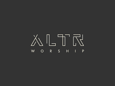 ALTR worship 2 a arrow black custom lettering logo tan tent wordmark