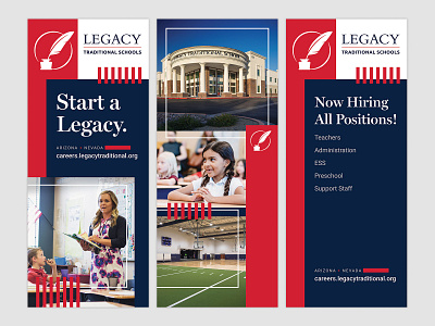 Legacy Pop-up Banners banners blue branding education exhibit pop up recruiting red white