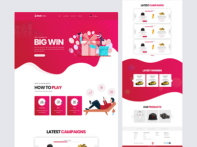 Online Deals Landing Page branding design graphic design illustration typography ui ux