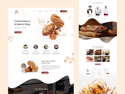 Bakery Shop Landing Page branding design graphic design illustration ui ux vector