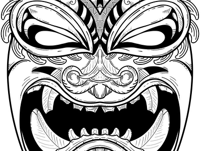 Protector art design digital art drawing graphic graphic design icon illustration mask polinesian procreate sketch