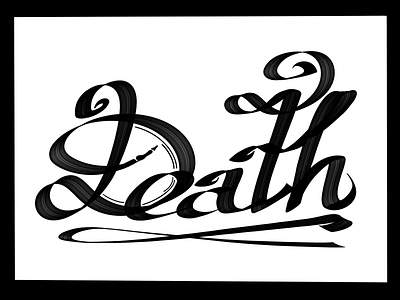 Death art design digital art drawing graphic graphic design illustration kallygraphy logo procreate words