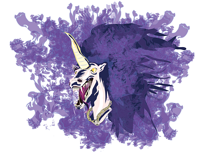 Unicorn Of Death design draw illustration vector