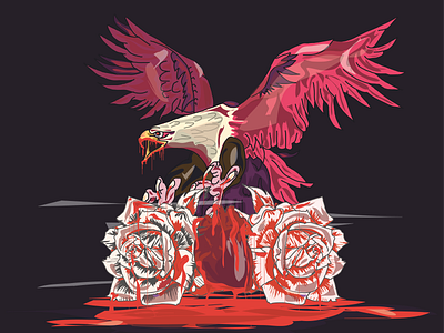 BloodRose america american argentina art blood design draw eagle illustration rose vector zombie