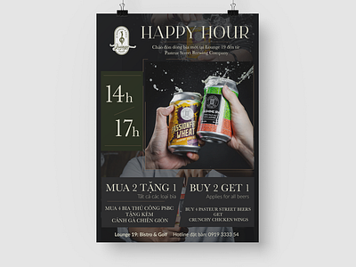 Lounge19 // Beer Poster adobephotoshop beer dark design elegant lounge19 luxury menu photoshop poster promotion sale saleposter vintage