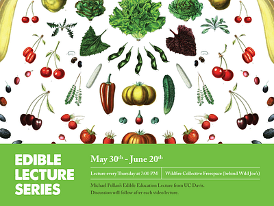 Edible Lecture Series collage fruit poster vegetable