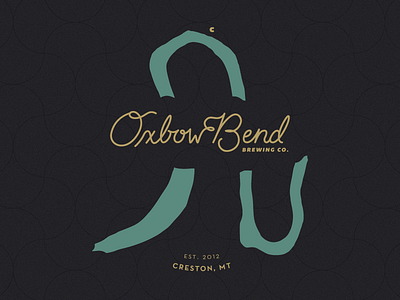 Oxbow Bend Brewing Co. beer brewing creston lettering logo mt oxbow river script typography