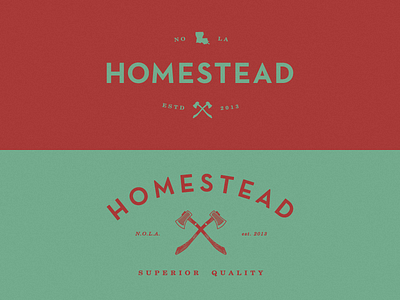 Another round ax branding homestead illustration logo nola