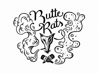 Butte Rats beer butte cigs illustration lettering montana rat