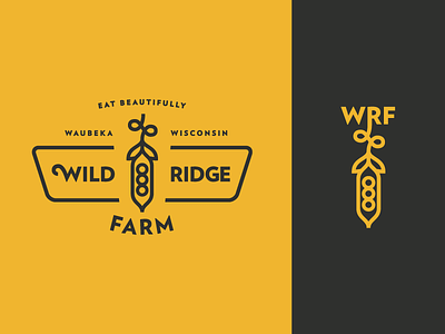 Wild Ridge Farm 2 farm logo pea pod wisconsin yellow