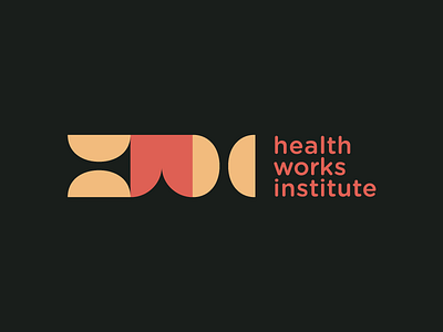 h w i circle health identity institute logo pattern shape