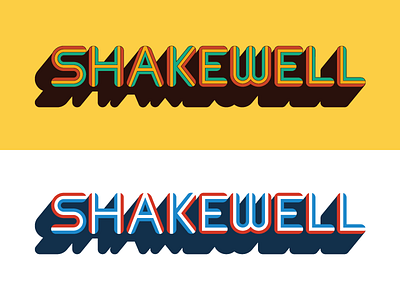 Shakewell 70s italian lettering logo shake thick