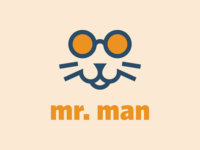 Mr. Man cat glasses logo man mr