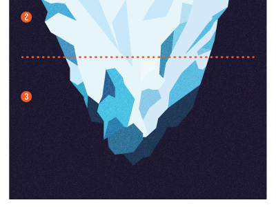 Iceberg 2 3 design grain illustration