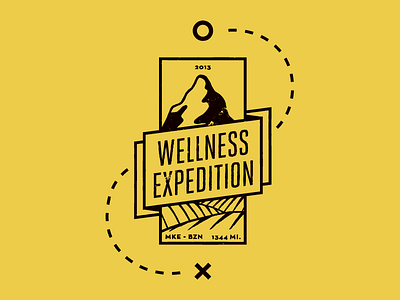 Expedition badge expedition field logo mountain t shirt wellness yellow
