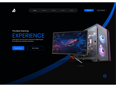 Gamer theme Online Store UI Design concept dark gamer hero ui ui design web web design