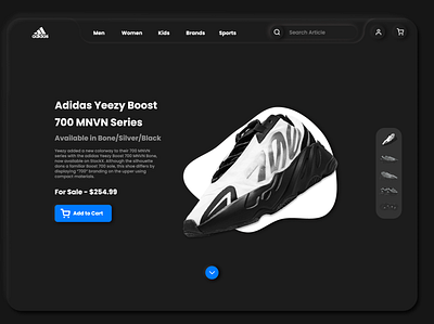 Shoe Neumorphism landing page Concept - Dark mode concept dark darkmode landing page shoe ui ui design