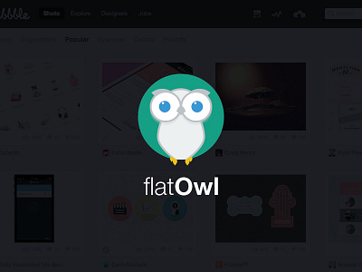 Flt-owl flat flt icon logo owl