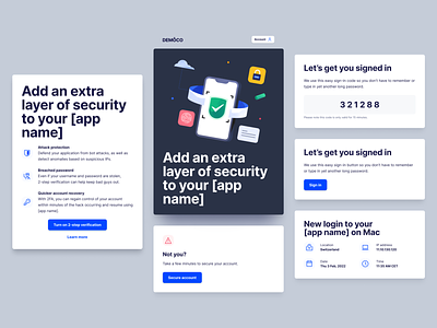 Authentication and secure login email templates