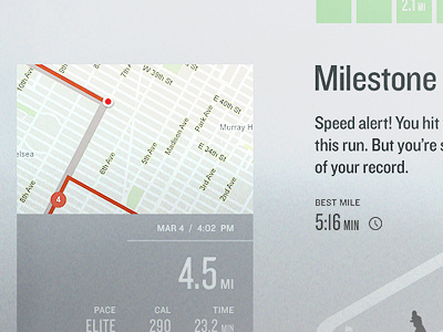 Nike+ Run Tracker activity data metrics nike product sport visualization