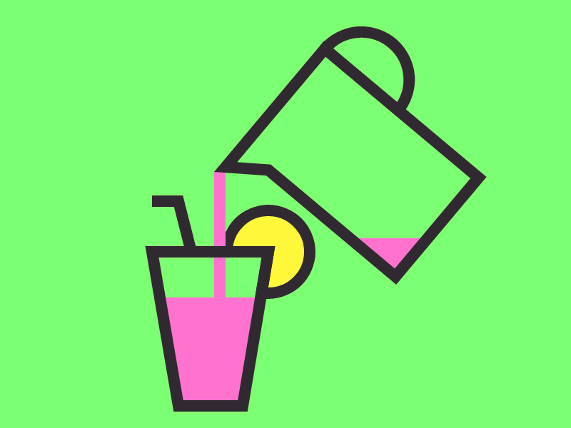 Minimal Summer Drink in SVG animation drink fizzy gif gsap lemon liquid minimal reduction straw summer svg