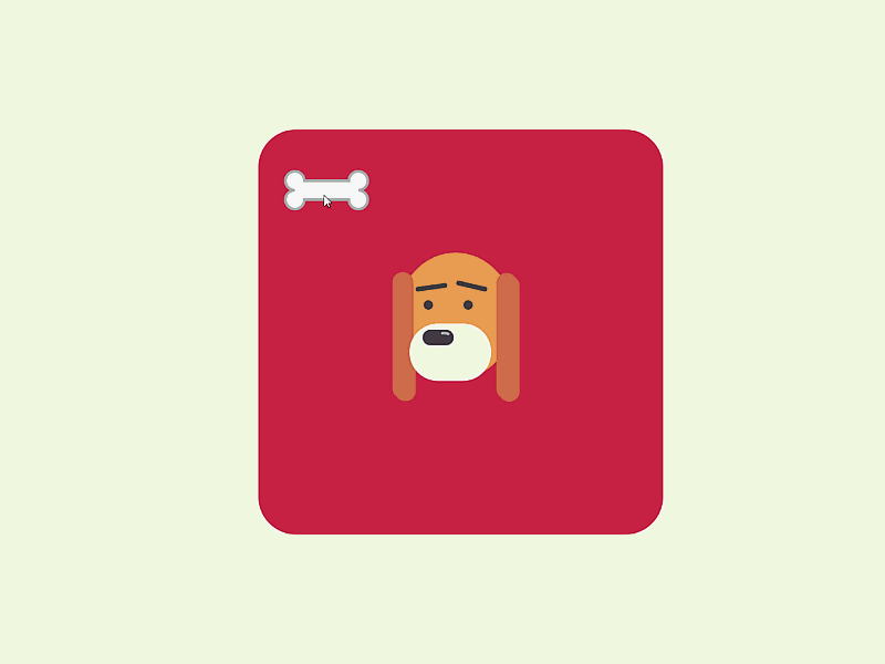 Dog And Bone 2d 3d animation beagle bone dog follow gsap interactive mouse svg tease