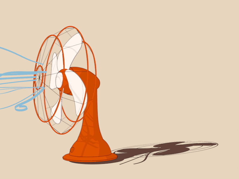 Desk Fan 3d art c4d cinema 4d desk fan hot model sketch summer toon wind