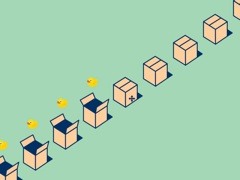 Ducks In Boxes appear boxes click cursor drag ducks open svg
