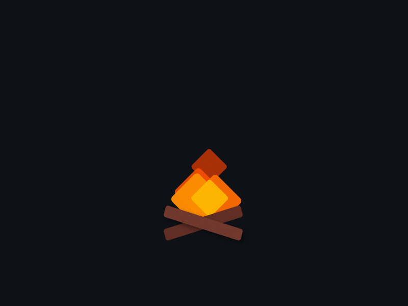 Interactive Fire poke sparks hot logs flames loop fire javascript svg