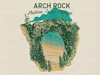 Arch Rock Michigan archive archrock illustration mackinac island mackinacisland michigan puremichigan retro retro illustration
