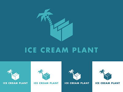 Ice Cream Plant branding coconut hexagon ice cream label logo mark marketing