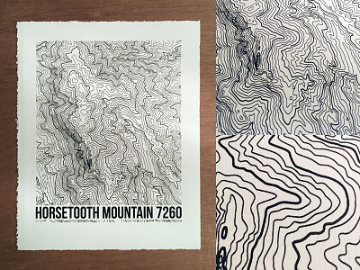 Horsetooth Mountain Topo colorado fort collins horsetooth mountain mountain northern colorado peak screenprint topo topographic map topography