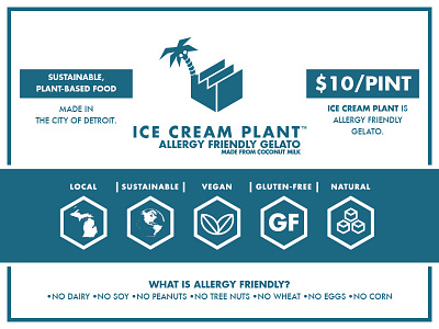 Ice Cream Plant Shelf Talker coconut detroit gluten ice cream ice cream plant icons michigan plant shelf talker vegan