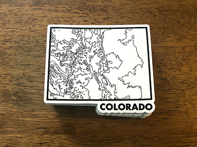Colorado Topo Sticker 14ers colorado denver mountains peaks state sticker stickermule topo topography