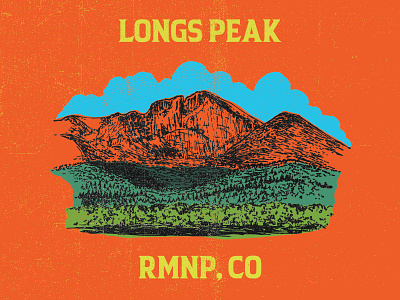 Longs Peak 14er colorado estes park illustration longs peak postcard retro retro illustration rmnp rocky mountains