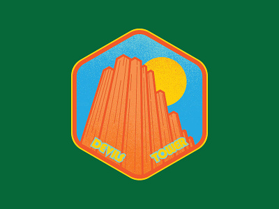 Devils Tower Badge badge butte devilstower nationalpark nature outdoors patch retro texture vintage wyoming