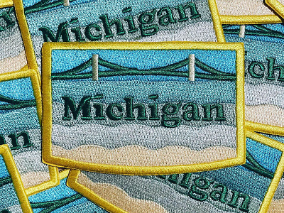 Michigan Patch embroidered lakemichigan mackinacbridge michigan patch puremichigan thicklines