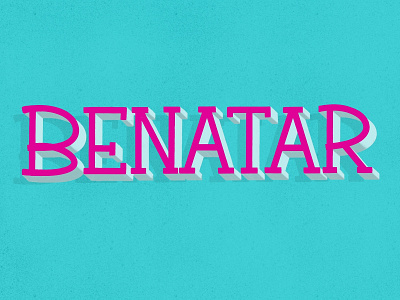 Benatar 80s block letters handlettering illustration music procreateapp shadows slabserif
