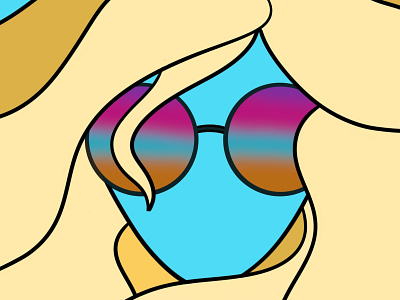 shade gradient illustration procreateapp summer sunglasses