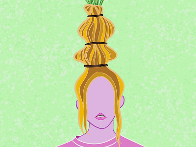hair vase doodles flowers hair hairstyle illustration procreateapp purple vase
