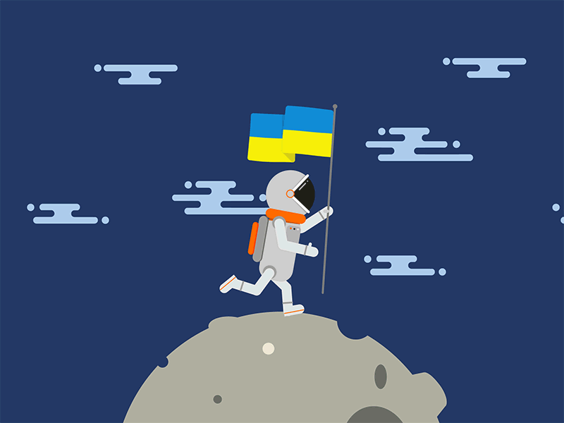 Spaceman 2d animation debut flat illustrations space ukraine video