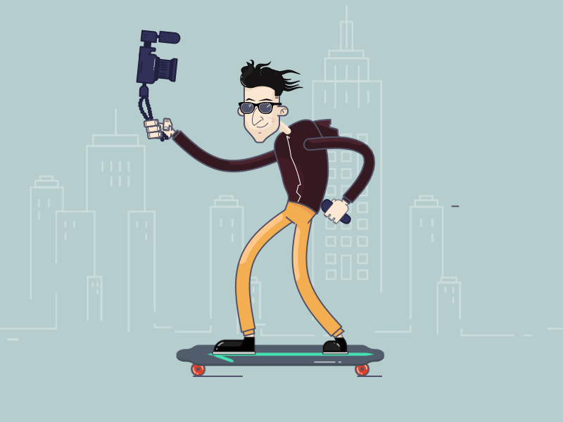 Casey Neistat animation boostedboard casey casey neistat design dji drone illustrations motion nyc skateboard vlog