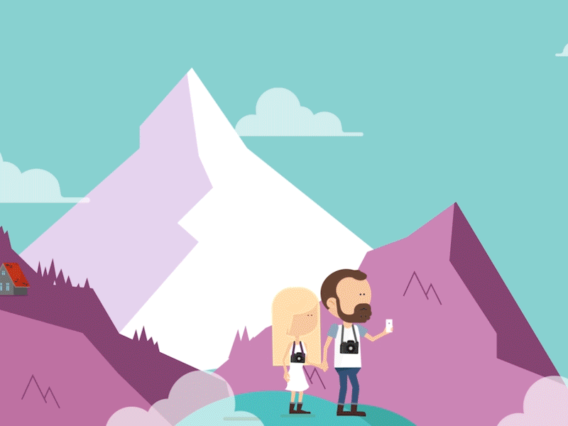 Travel and Explore animation characters city explore illustration instagram mountains nature photo sf travel